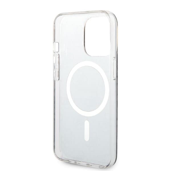 Guess GUBPP13LH4EACSK Etui + Oplader Sæt iPhone 13 Pro Sort/sort hårdt etui 4G Print MagSafe