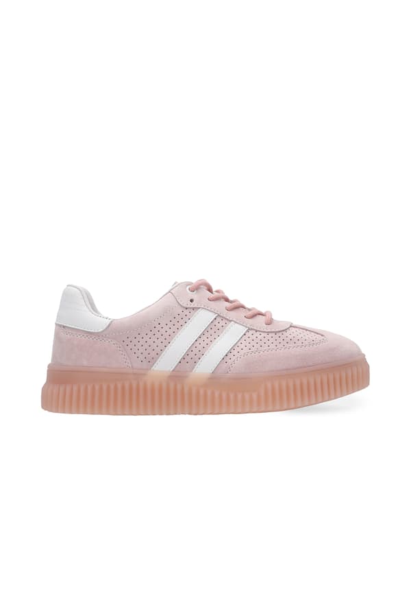 Lyserøde perforerede ruskindssneakers Lyserøde perforerede ruskindssneakers 39
