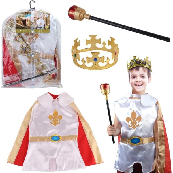 Kongekostumesæt: Scepter og krone