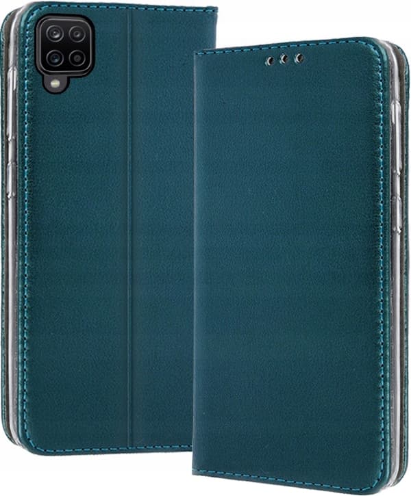 SMART MAGNETISK ETUI til SAMSUNG GALAXY A12 M12 GRØN+GLAS
