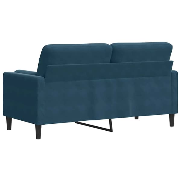 vidaXL 2-sitssoffa med kuddar, blå, 140 cm, sammet