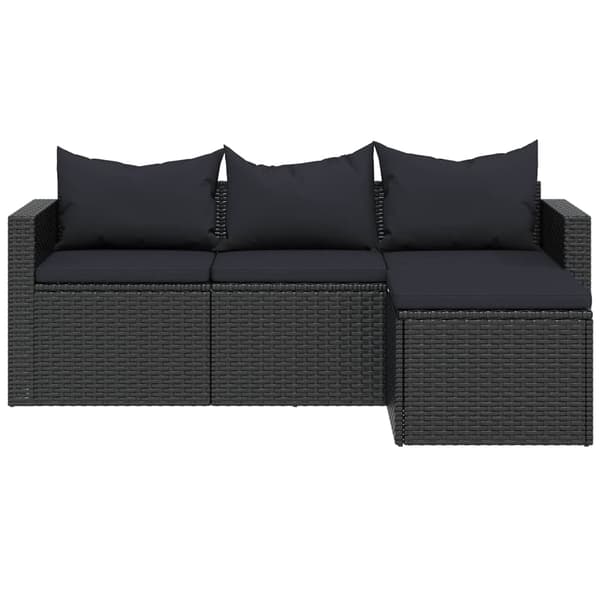 vidaXL haveloungesæt, sort, polyrattan