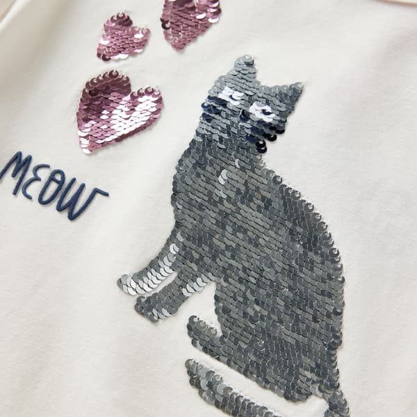 Børne langærmet T-shirt, ecru, 128