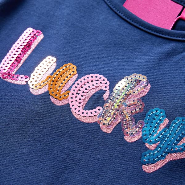 Barn långärmad T-shirt, marinblå, 104