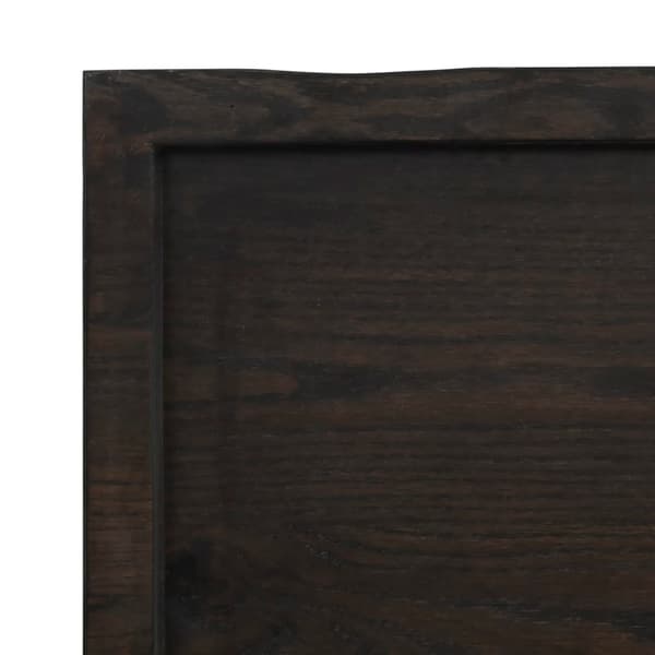 vidaXL hylde mørkebrun 80x60x(2-4) cm egetræsfinish