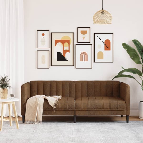 vidaXL 2-sits soffa brun konstläder
