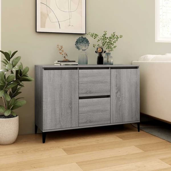 vidaXL kommode, grå Sonoma-eg, 104x35x70 cm
