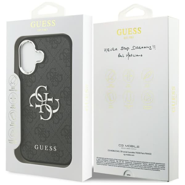 Guess 4G Big 4G Classic Logo Cover til iPhone 17 Sort Sølv