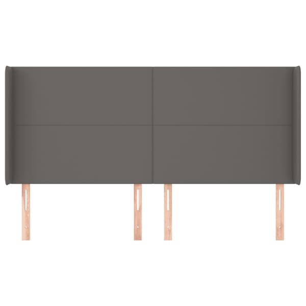 vidaXL Vingad nackstöd grå 203x16x118/128 cm konstläder