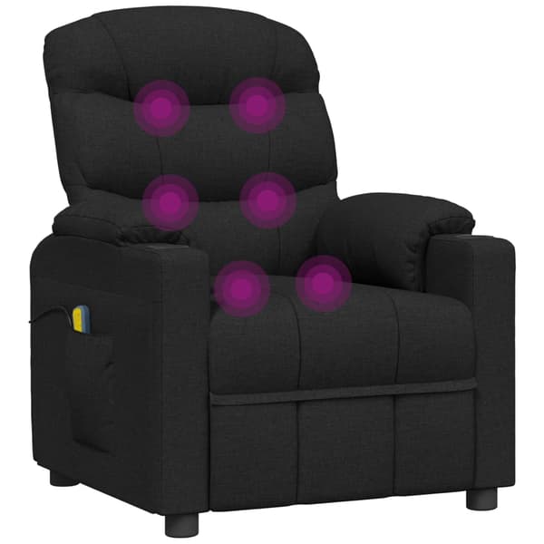 vidaXL elektrisk massagestol, sort, stof