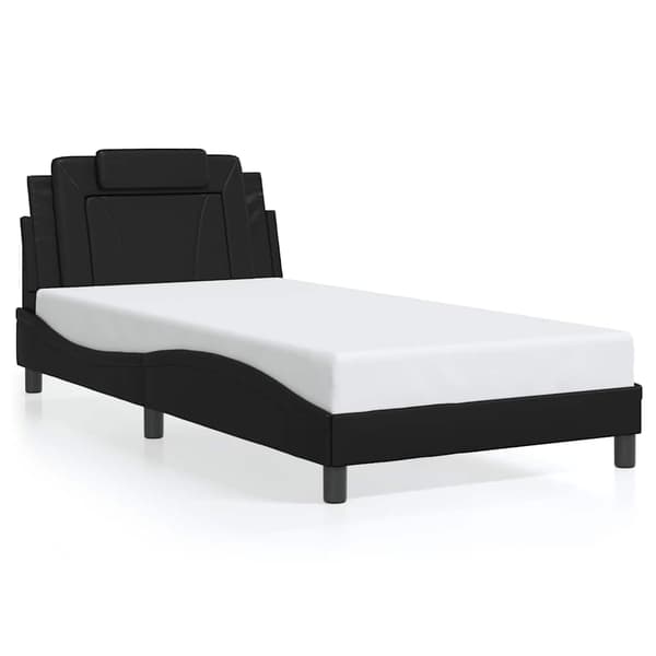 vidaXL sengestel med LED sort 100x200 cm kunstlæder