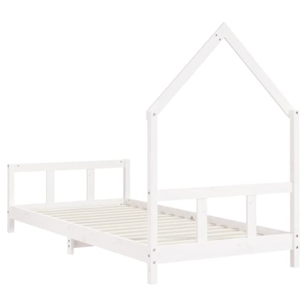 vidaXL Barnsängram vit 90x200 cm furu