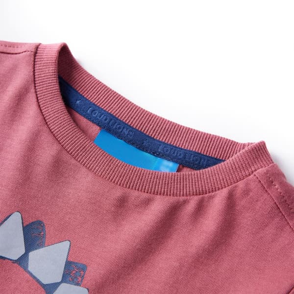 Barn långärmad T-shirt, mörkröd, 128