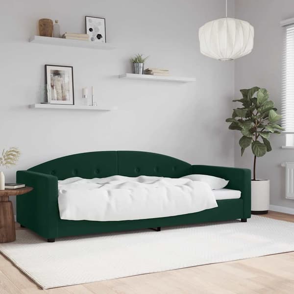 vidaXL Bäddsoffa mörkgrön 90x200 cm sammet