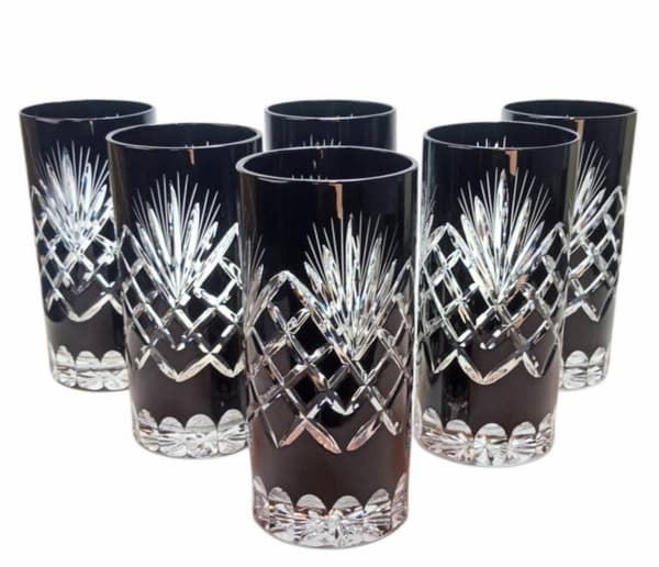 Sorte krystalglas til vand og drikkevarer 320 ml Ananas