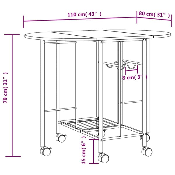 vidaXL 5-delt foldbart spisebordssæt MDF sort