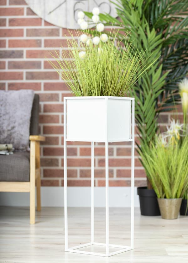 Moderne hvid blomsterstander 70 cm