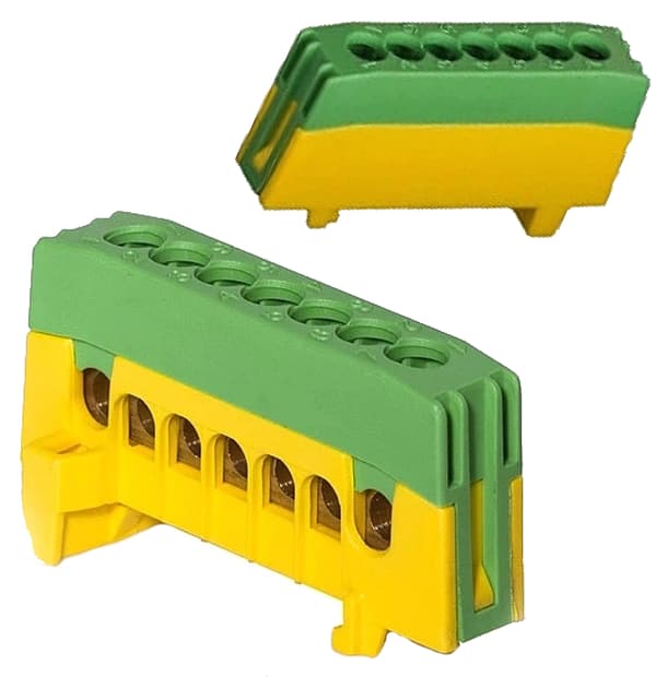 Isolerad grenkopplingsplint 63A 7x1-16mm Gulgrön