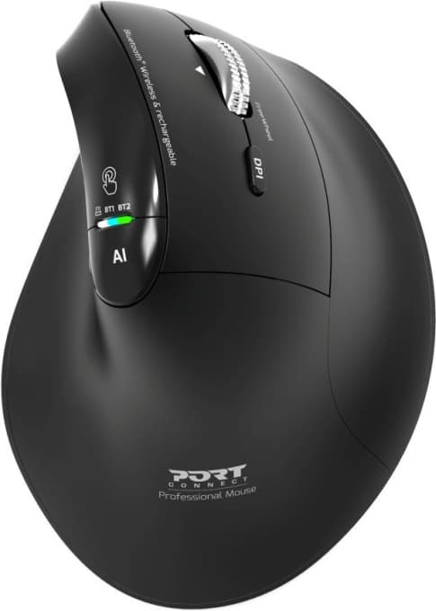 PORT Designs Ergo Auditor trådlös/Bluetooth svart mus