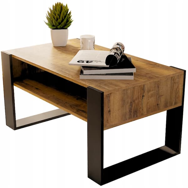 Sofabord i egetræ 90x50cm retro sofabord loft VIP-bord