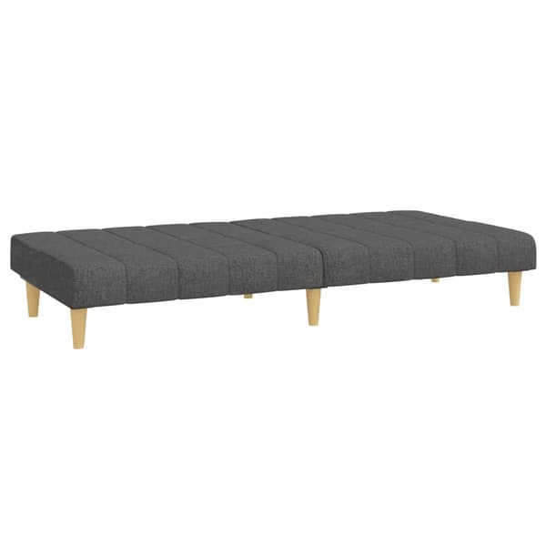 vidaXL 2-sits bäddsoffa, mörkgrå, klädd i tyg