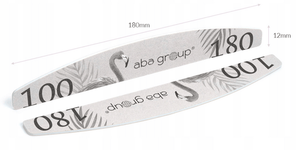 Aba Group SÄKER FÖRPACKNING Halvmånefil 100/180 Slim - Flamingo, 100 stycken