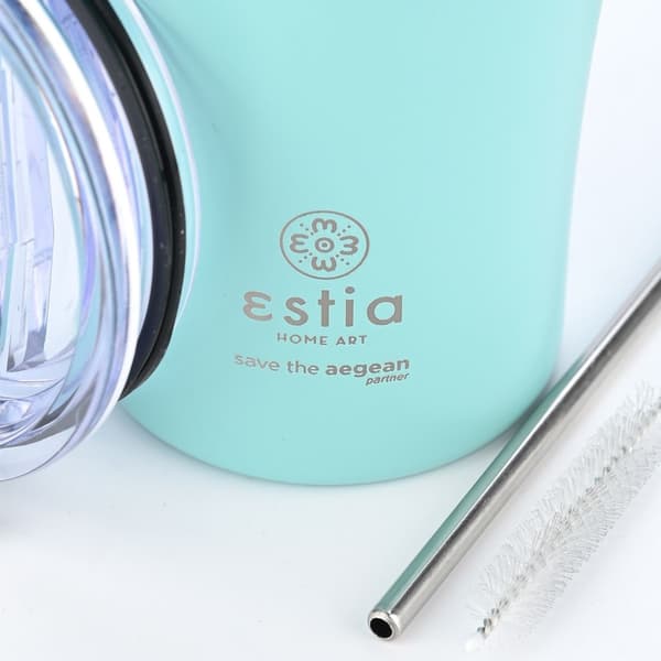 Bermuda Grön Mint Termosmugg med Sugrör 500 ml