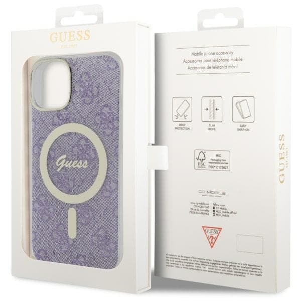 Guess IML 4G MagSafe-etui til iPhone 14 Plus, lilla