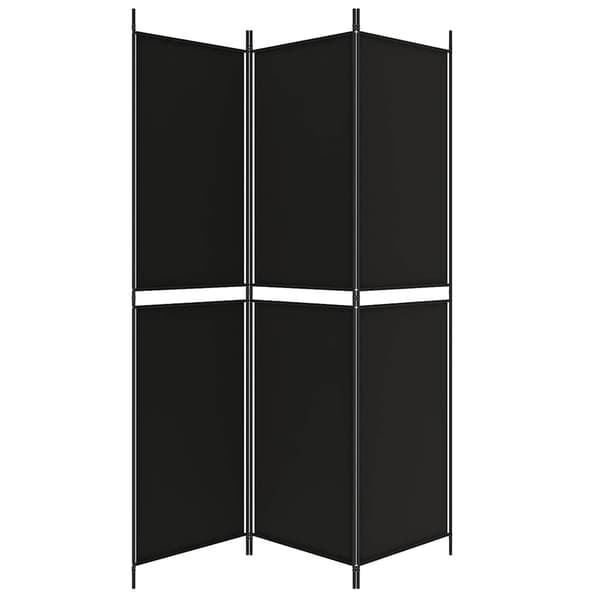 vidaXL 3-panels rumdeler, sort, 150x200 cm, stof