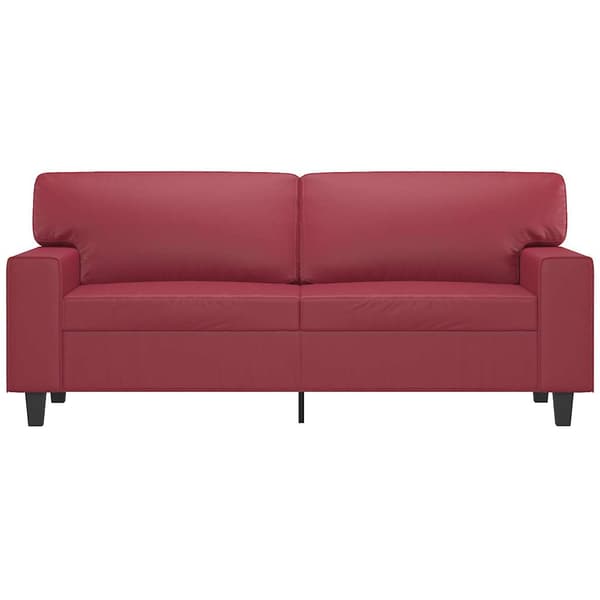 vidaXL 2-sitssoffa vinröd 140 cm konstläder
