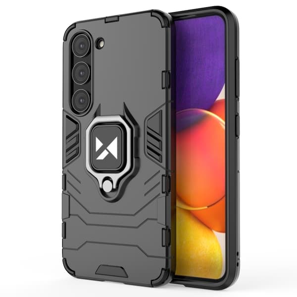 Pansret cover til Samsung Galaxy S23+ magnetisk holder Ring Armor sort