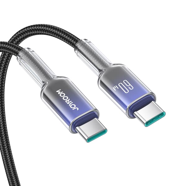 Crystal-Clear-serien 60W USB-C - USB-C 1,2m kabel - sort