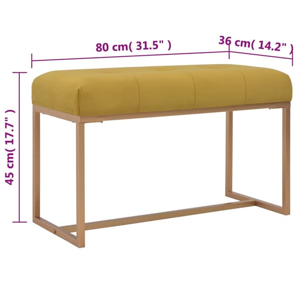 vidaXL Penkki, 80 cm, Sinappikuvioinen sametti