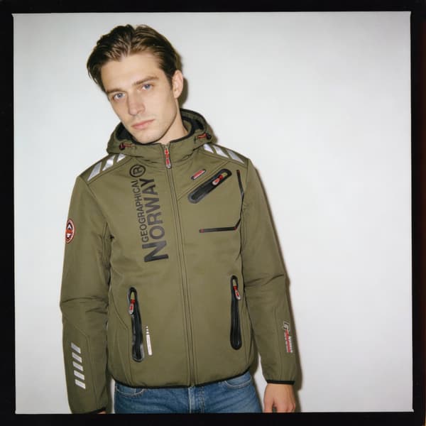 Geographical Norway Royaute softshell jakke khaki og sort herre S