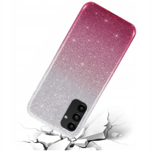 Glitter-cover til Samsung Galaxy A04S / A13 5G, sølv / pink