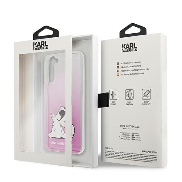 Karl Lagerfeld Choupette Fun-etui til Galaxy S21+, lyserød