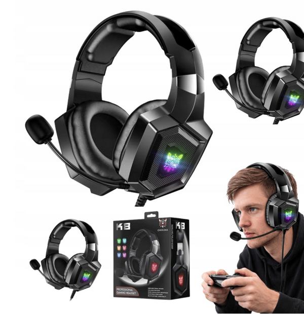 K8 Svart Bärbart Bluetooth Gaming Headset, Over-Ear, För Gamers.