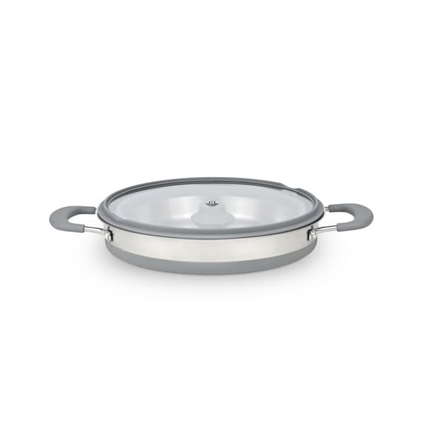 PLATINET SILIKONE FOLDBAR CAMPINGKOGEGRYDE 3 L GRÅ [46298]