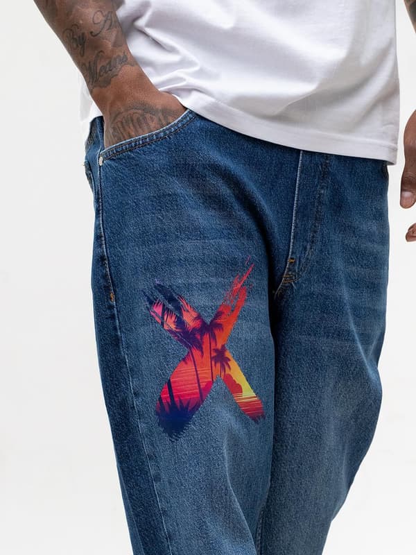 Point X Vice Mönstrade Baggy Jeans M