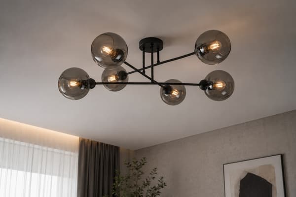 Loftlampe 6xE27 VASCO SORT/RØGET