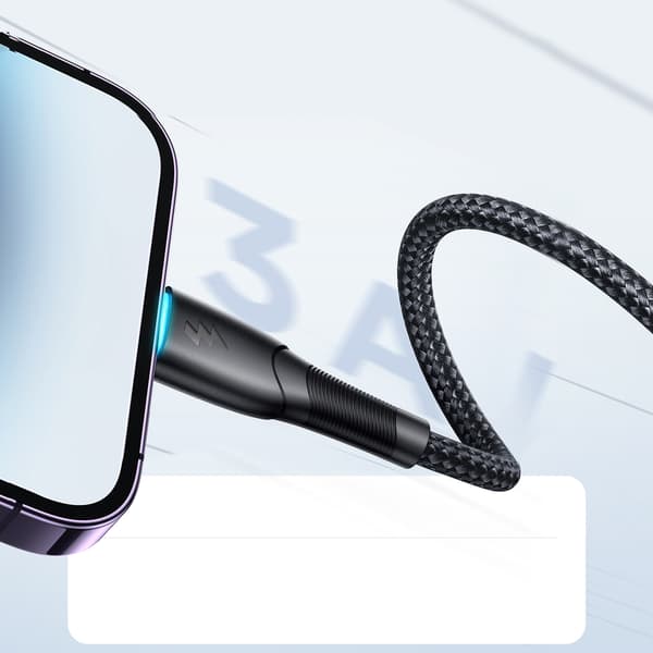 Kabel för iPhone Starry Series USB-A - Lightning 3A 1m svart