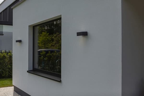Gemini antracit E27 IP44 udendørs væglampe