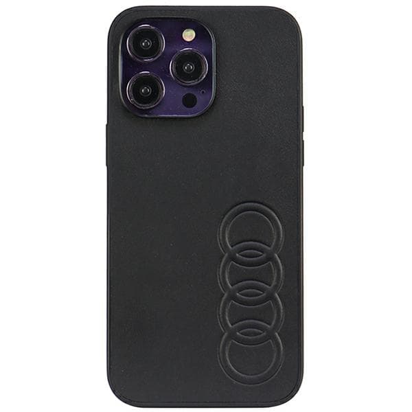 Audi kunstlædercover til iPhone 14 Pro Max, sort
