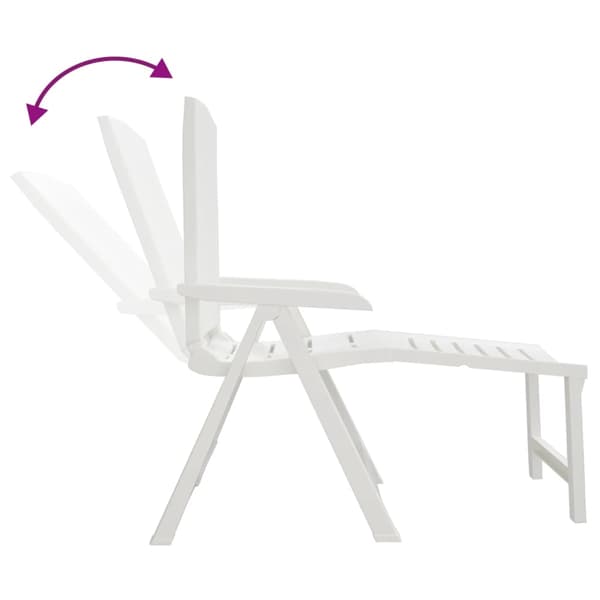 vidaXL Liggestol, Hvid, Plast