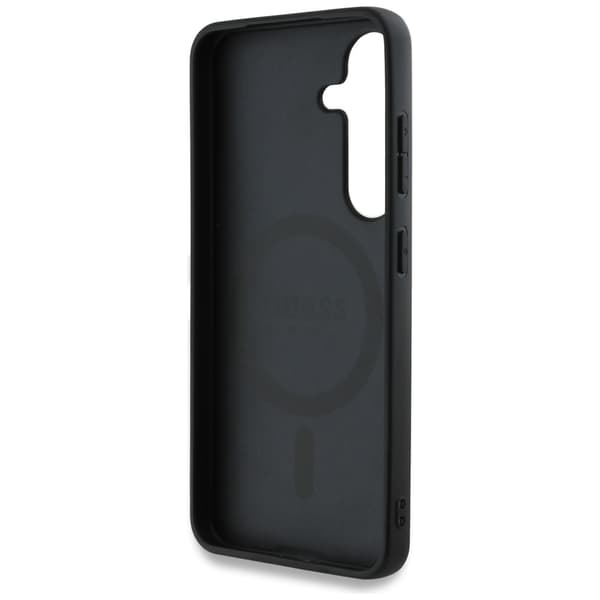 Guess 4G Round Patch Classic Logo MagSafe-cover til Galaxy S25+ Plus, sort