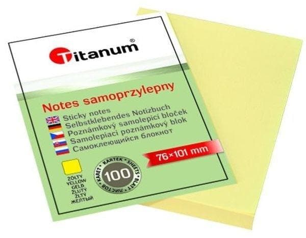 Selvklæbende notesblok 76x101mm 100K gul