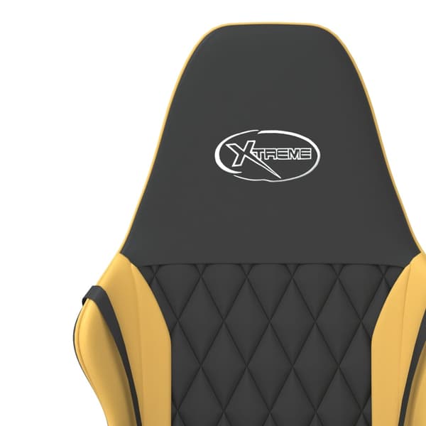 vidaXL massage-gamingstol, sort og guld, kunstlæder
