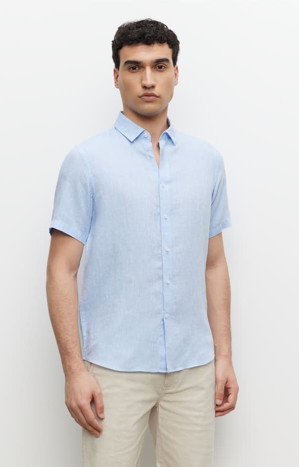 Slim fit hørskjorte M