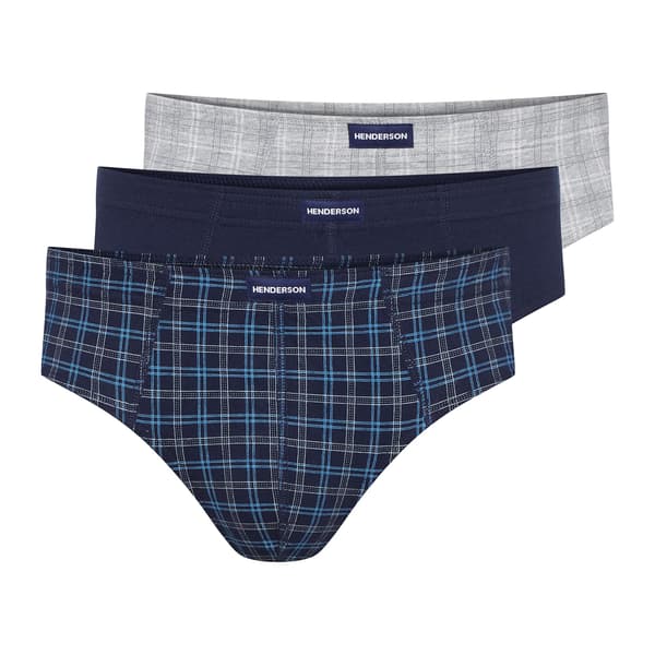 Klassiska Henderson herrkalsonger 3-pack | Grå, Marinblå XL