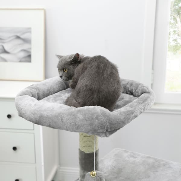 Ljusgrå klösbräda för katt 110 cm